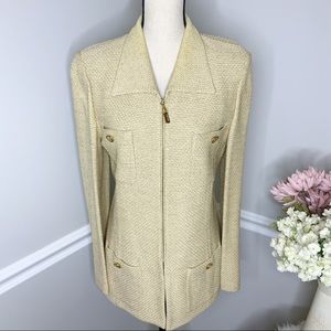 ST. JOHN COLLECTION Tan Tweed Suit-Skirt
